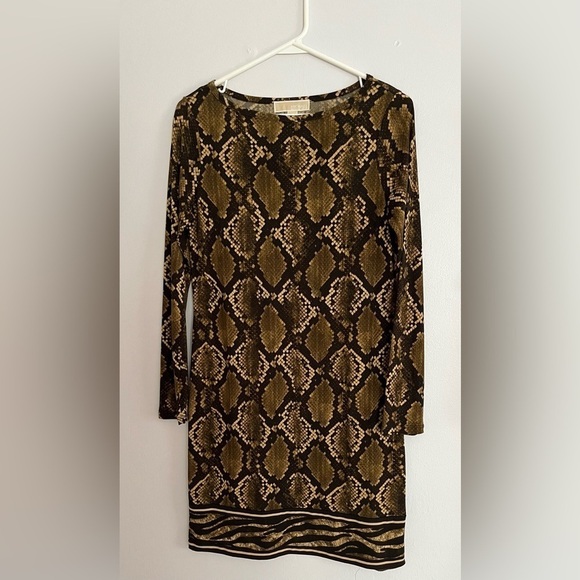 Michael Kors python print matte jersey shift dress size S - Picture 3 of 8